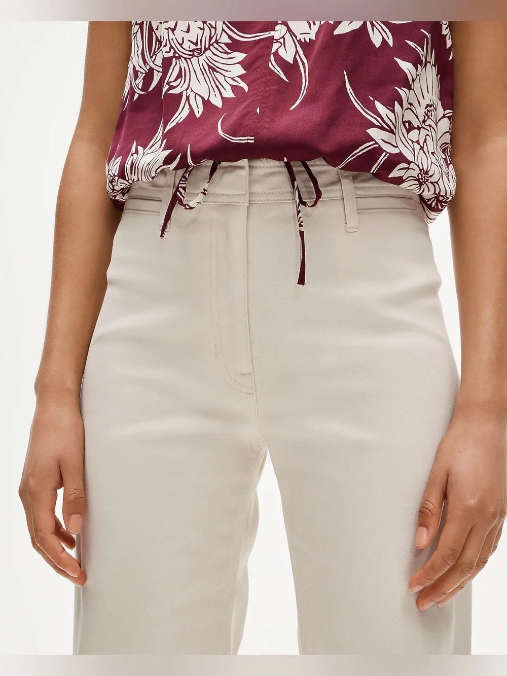 J.Crew Tall wide-leg trouser in chino in natural